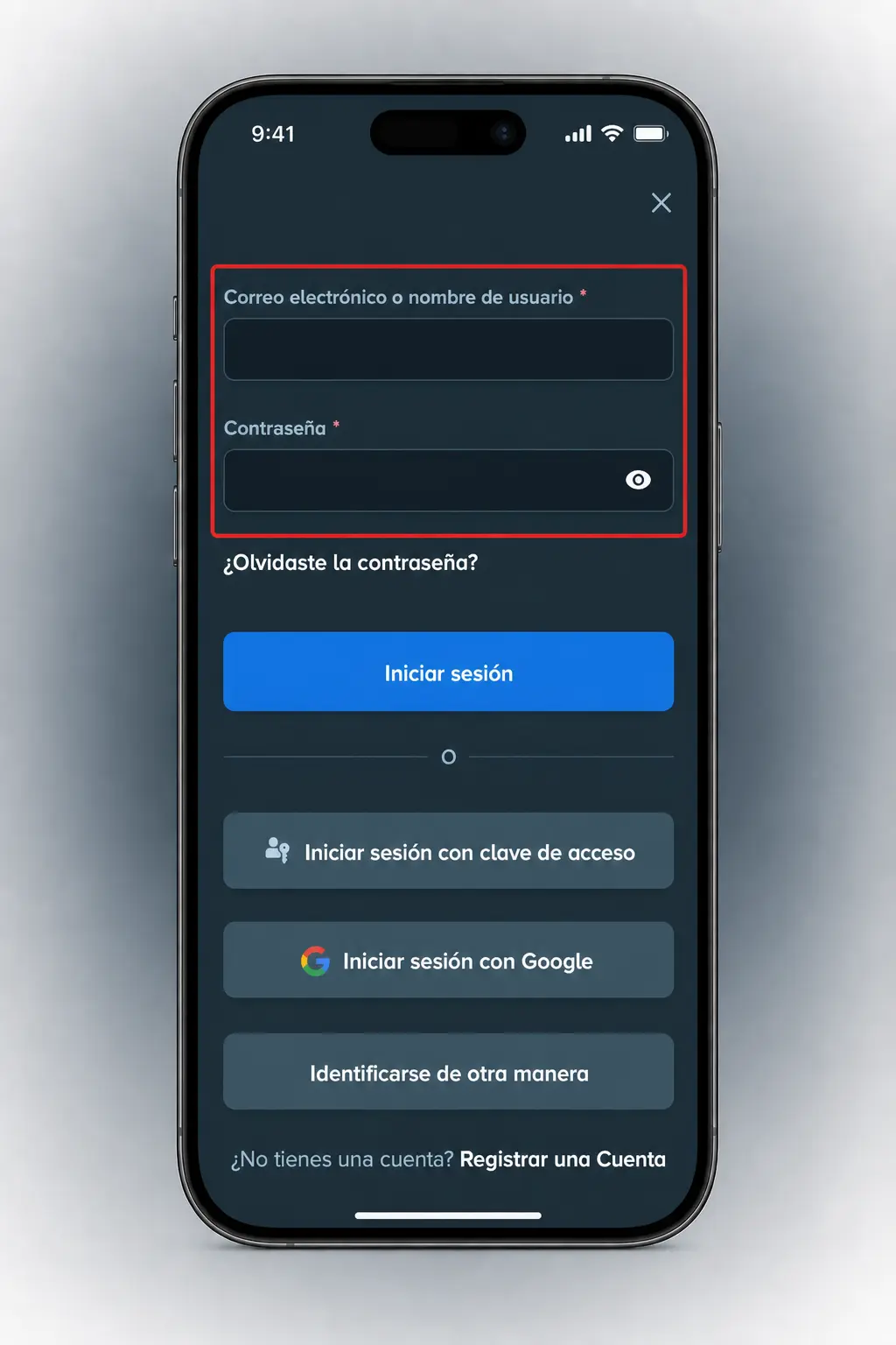 Pasos para iniciar sesión en Stake desde la app móvil en Android e iOS con correo, contraseña y verificación en dos pasos.