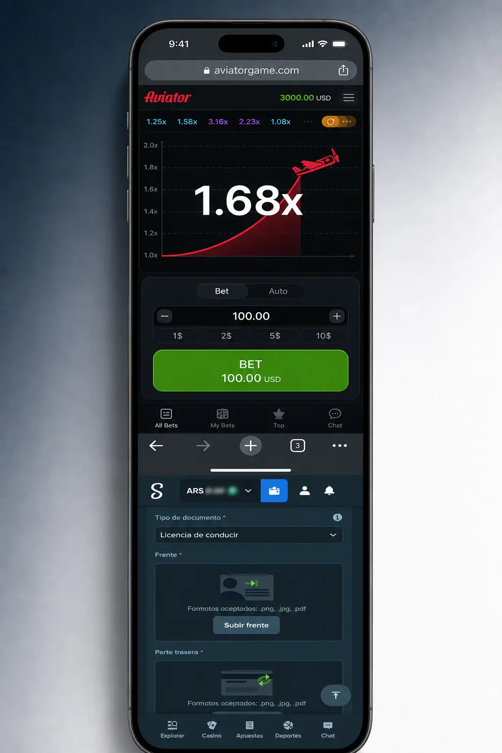 Pasos para jugar Aviator en Stake con dinero real: elegir apuesta, confirmar y usar Cash Out según el multiplicador.