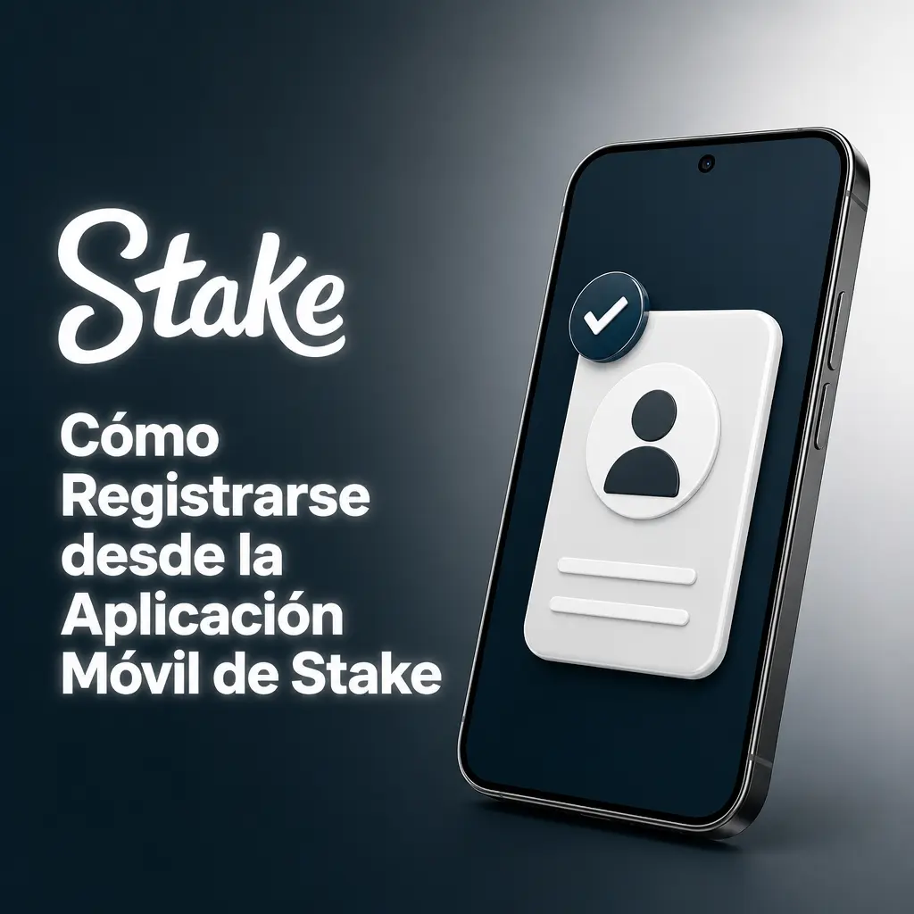 Pasos para registrarse en la app móvil de Stake, disponible como APK en Android y web progresiva en iOS.