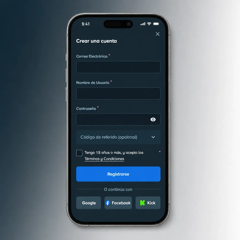 Interfaz del sitio web de Stake mostrando el menú de sportsbook, casino y panel de navegación lateral