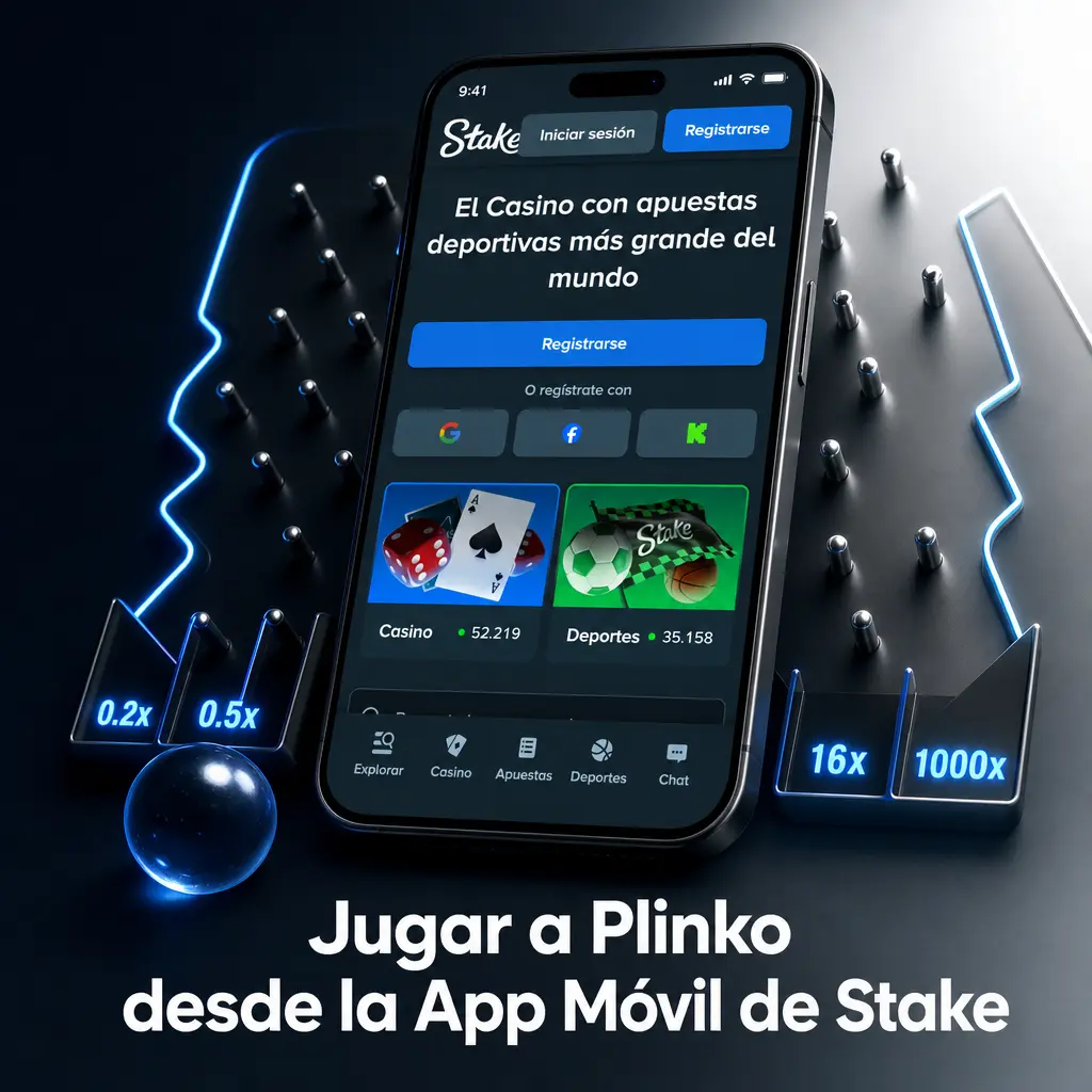 Jugar a Plinko en la app móvil de Stake para Android o desde la web optimizada en iOS y Android