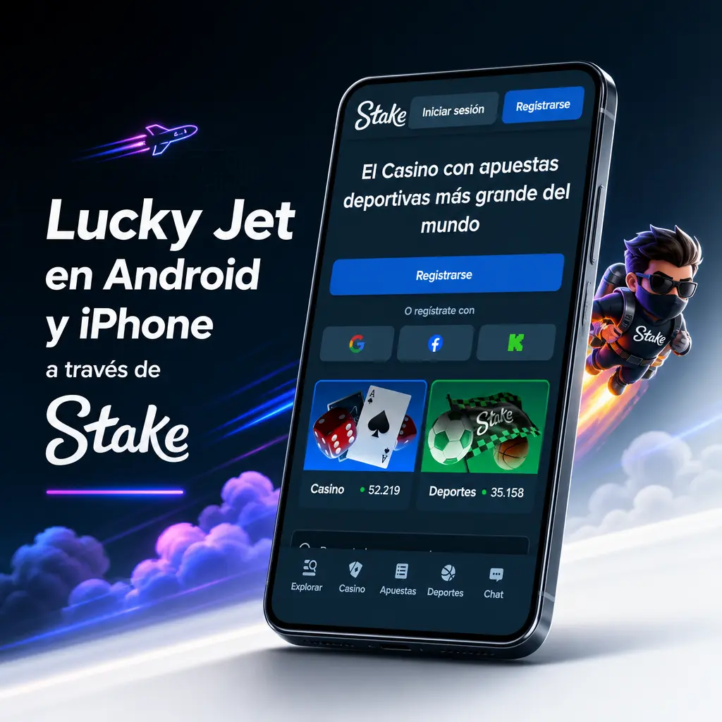 Lucky Jet en Stake para Android e iPhone: app APK, navegador móvil o web progresiva en la Provincia de Buenos Aires.