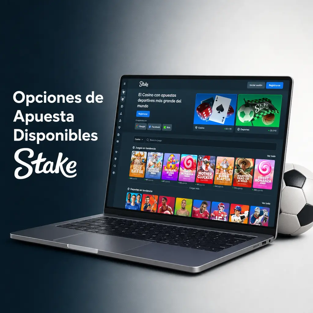 Opciones de apuesta en Stake: simples, combinadas, en vivo y Cash Out para cerrar apuestas anticipadamente.