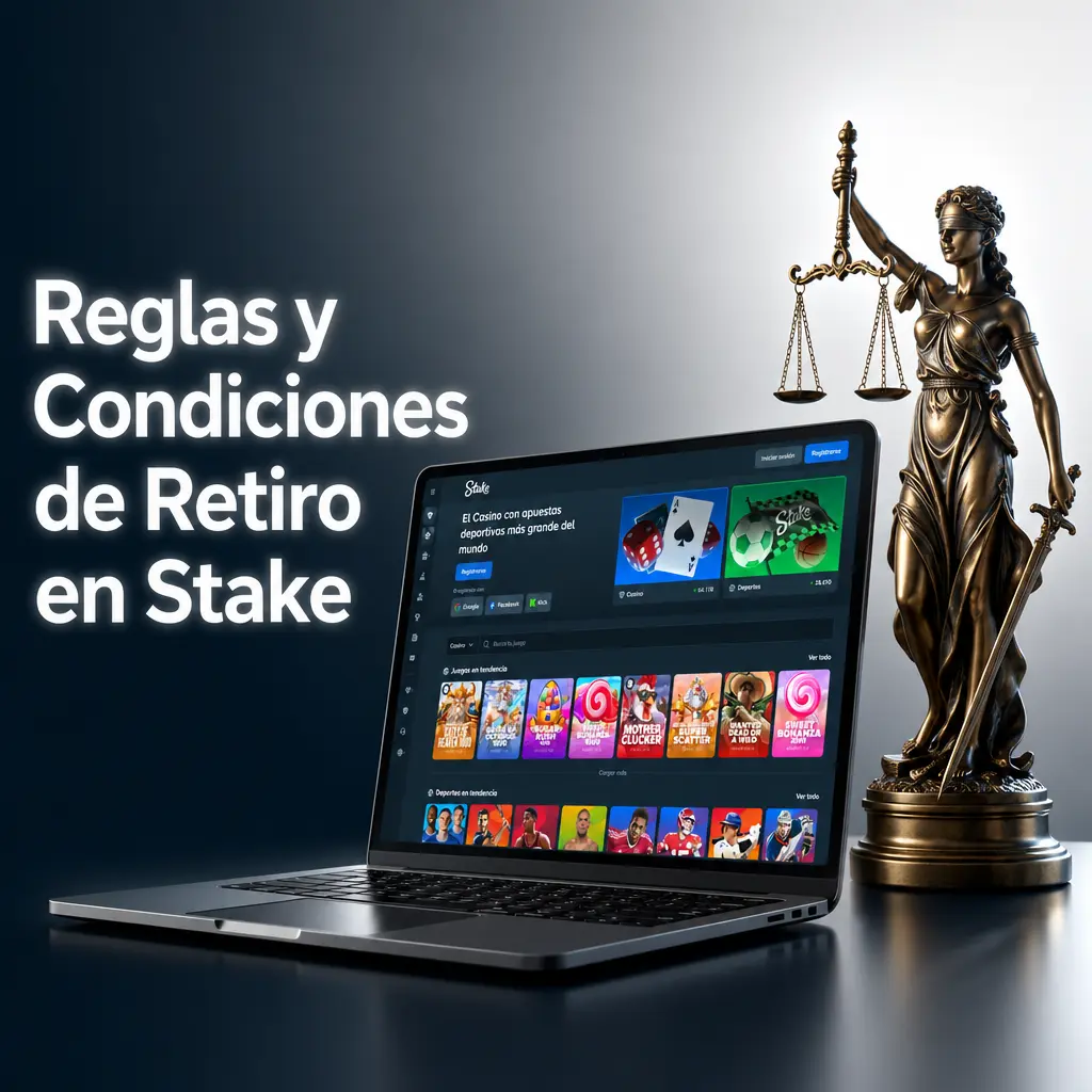 Reglas y condiciones de retiro en Stake: verificación KYC, límites, bonos y métodos de pago aceptados.