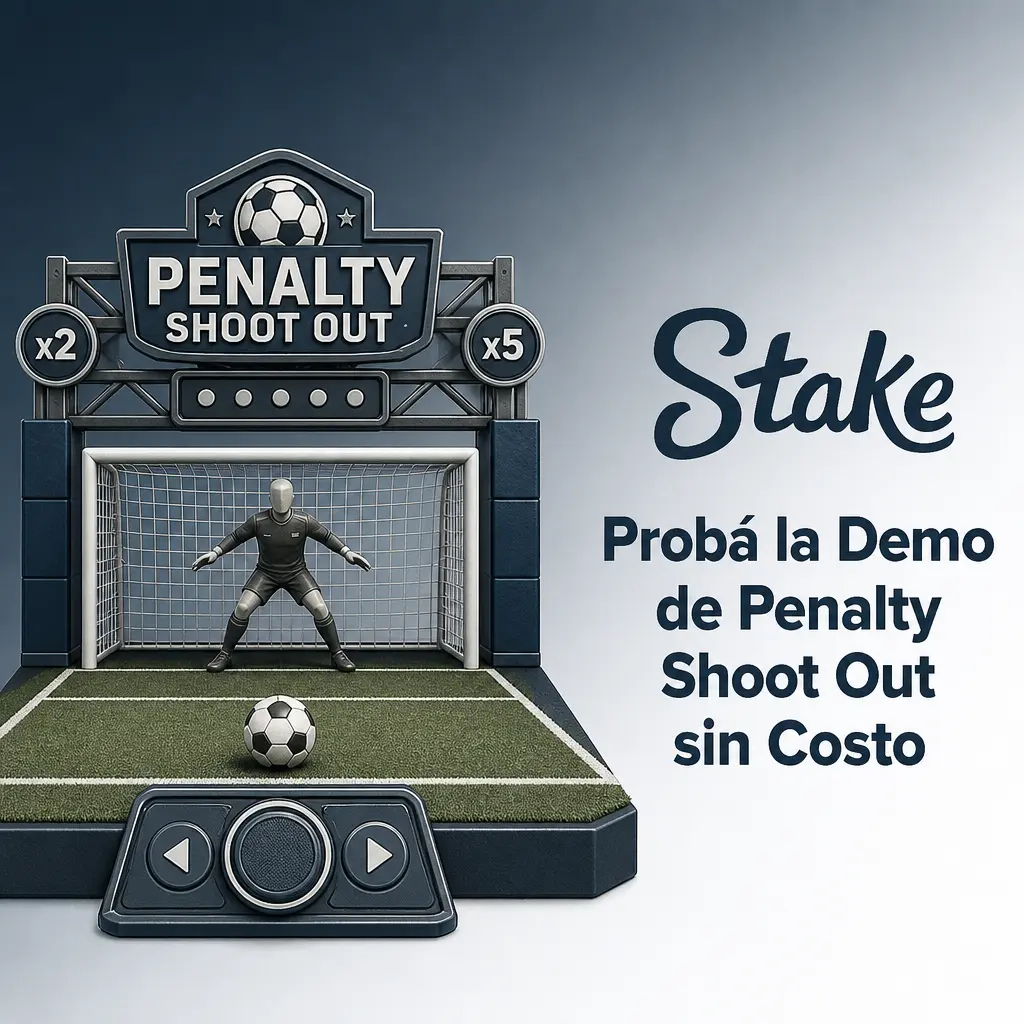 Demo gratuita de Penalty Shoot Out: probá tiros y multiplicadores con fondos virtuales antes de jugar con dinero real en Stake.